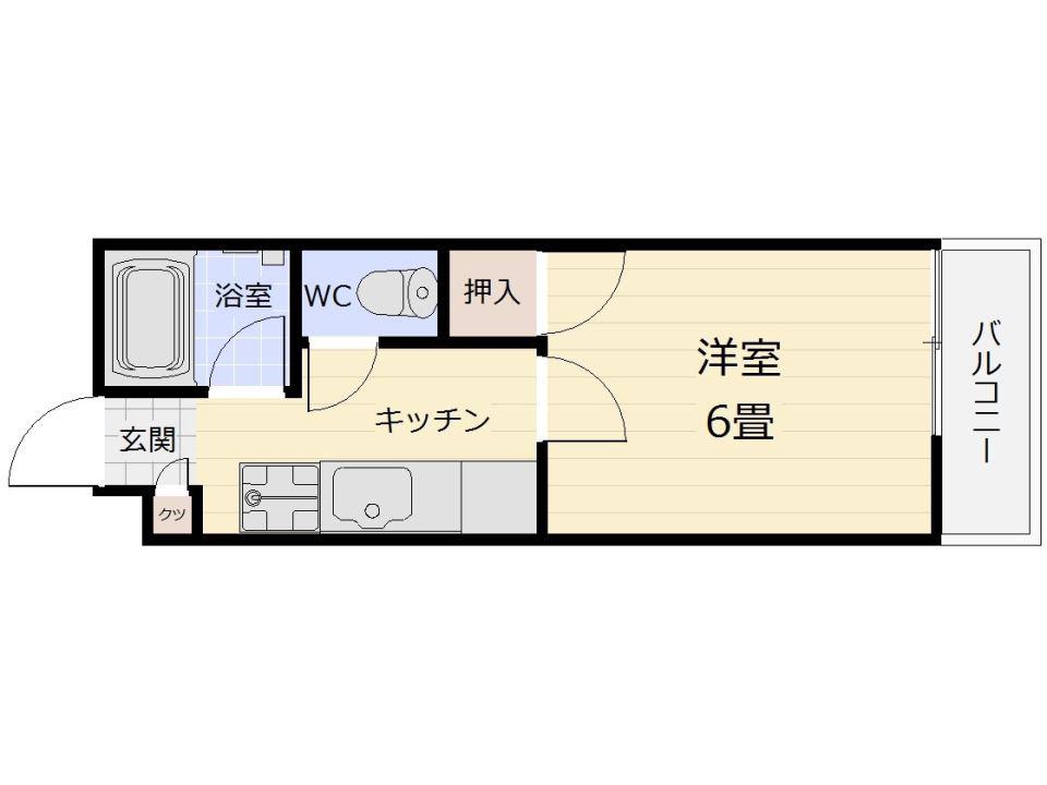 ビラヤマダ(1K/4階)の間取り写真