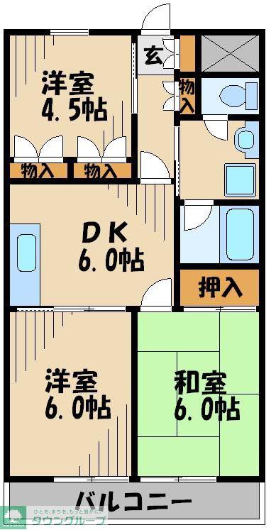 星野ビル(3DK/3階)の間取り写真