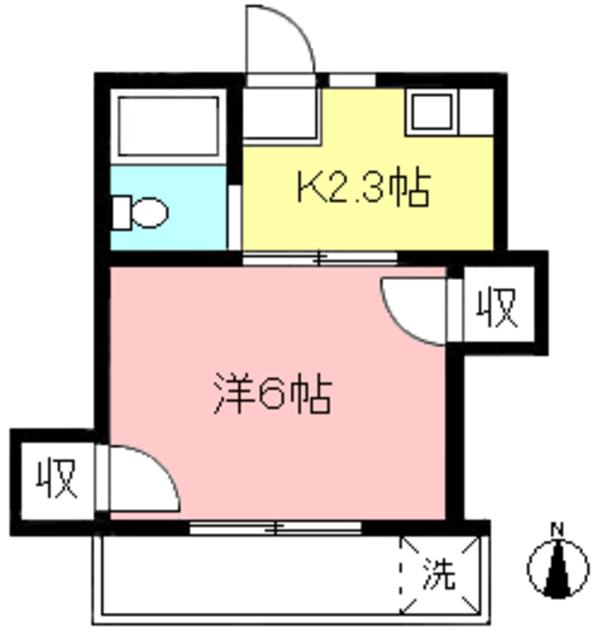 アネックスヤヨイ(1K/2階)の間取り写真