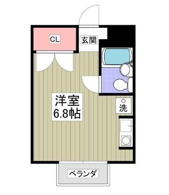 千草台マンション(ワンルーム/1階)の間取り写真