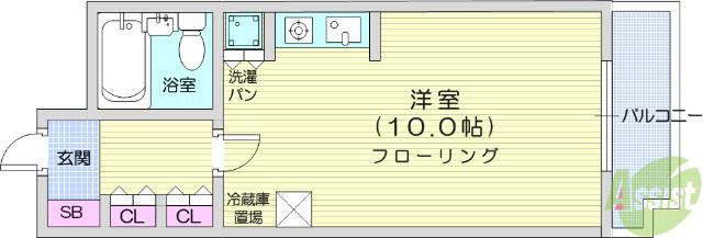 ダイアパレスステーションプラザ五橋(ワンルーム/4階)の間取り写真