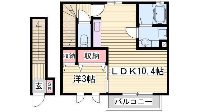アバンセグリーンII(1LDK/2階)の間取り写真