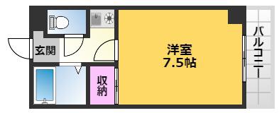 ハイツキシダ(1K/2階)の間取り写真
