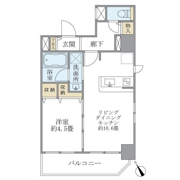 CROSS POINT AKABANE(1LDK/5階)の間取り写真