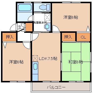 ハイムレイトリー(3LDK/2階)の間取り写真