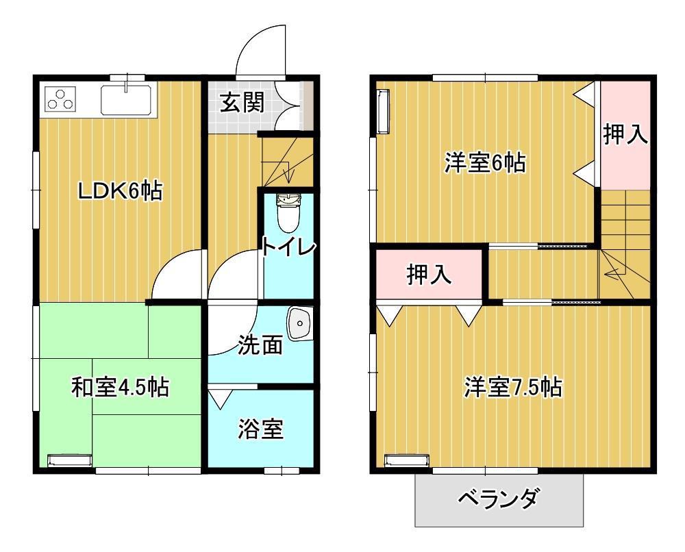 レジデンスKIRIN(2LDK/1階)の間取り写真