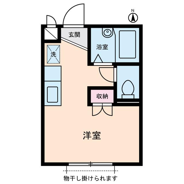 ユーハイツ(ワンルーム/1階)の間取り写真