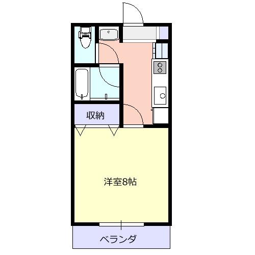 ハイツアメニティ城南(1K/1階)の間取り写真