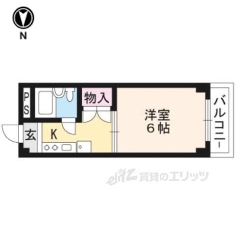 アイフル衣笠(1K/1階)の間取り写真