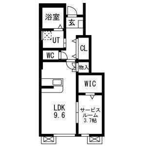 レジデンスII (1LDK/1階)の間取り写真