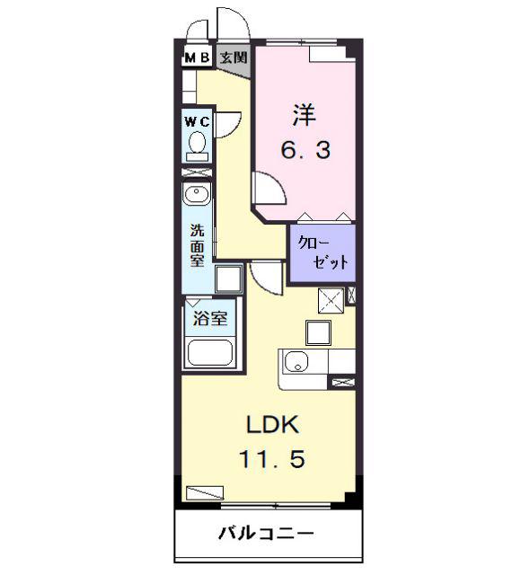 メゾン ブリーズ(1LDK/2階)の間取り写真