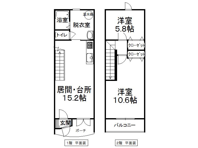 ココ・コルテ(2LDK/2階)の間取り写真