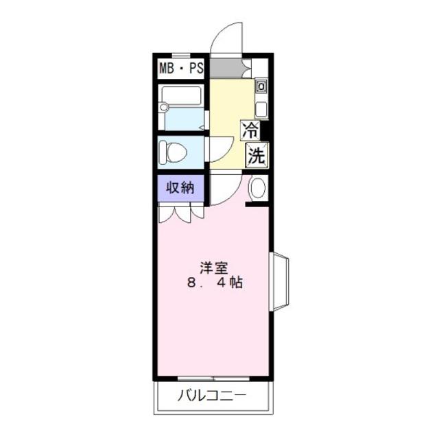 ラ・セゾン・タカラ(1K/2階)の間取り写真