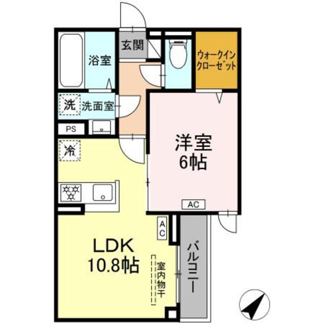 セレスティア南田中(1LDK/3階)の間取り写真