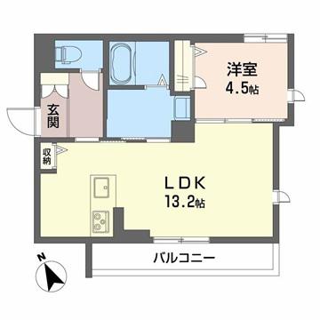 プレジオキソ(1LDK/1階)の間取り写真