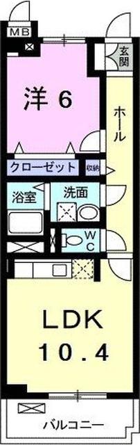 サン フィールドII(1LDK/2階)の間取り写真