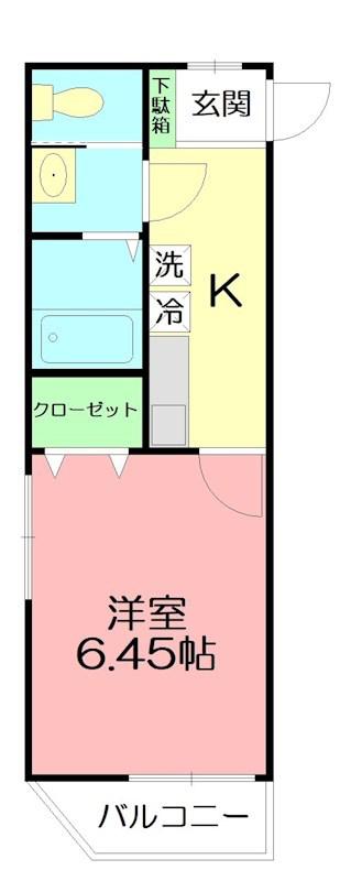 レントラ(1K/1階)の間取り写真