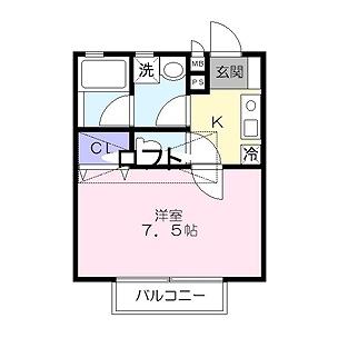 城南ハイツ(1K/2階)の間取り写真