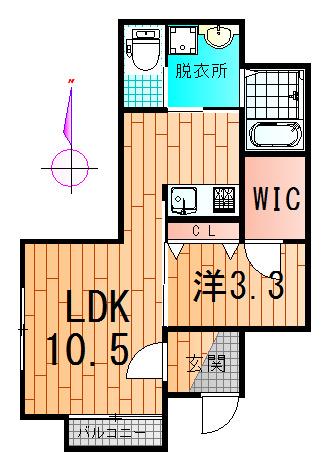 ボルツIV(1LDK/1階)の間取り写真