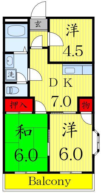 ラーヂ末広(3DK/1階)の間取り写真