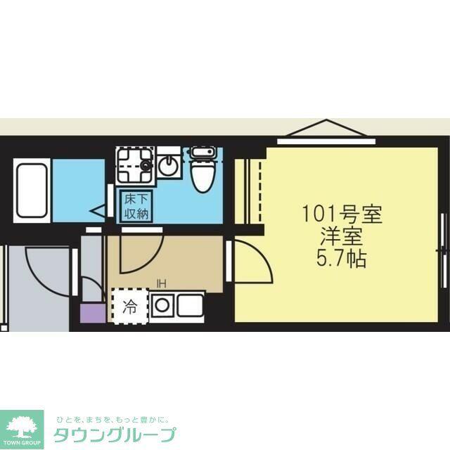 FLBレジデンス金沢文庫(1K/1階)の間取り写真