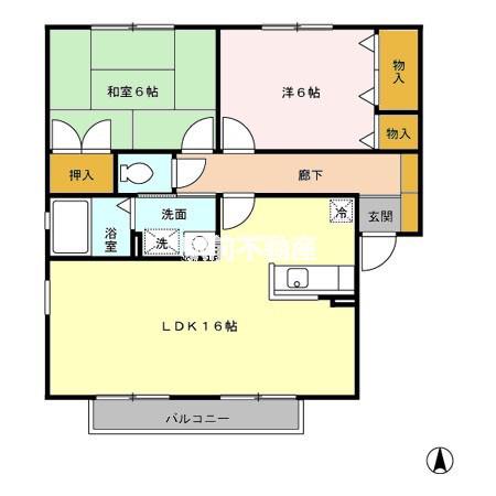 カメリア(2LDK/2階)の間取り写真