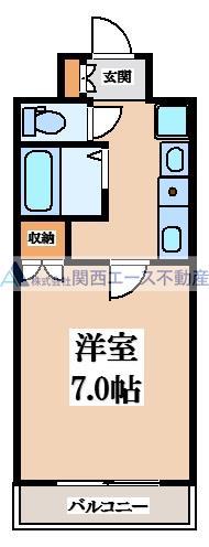 パークモダン高井田(1K/6階)の間取り写真