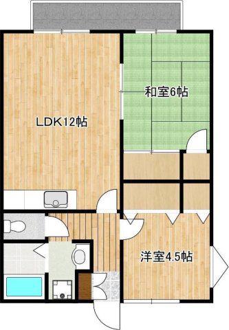 ウイングハイツ(2LDK/2階)の間取り写真