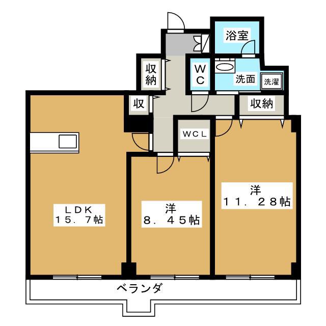 レデントーレ(2LDK/2階)の間取り写真