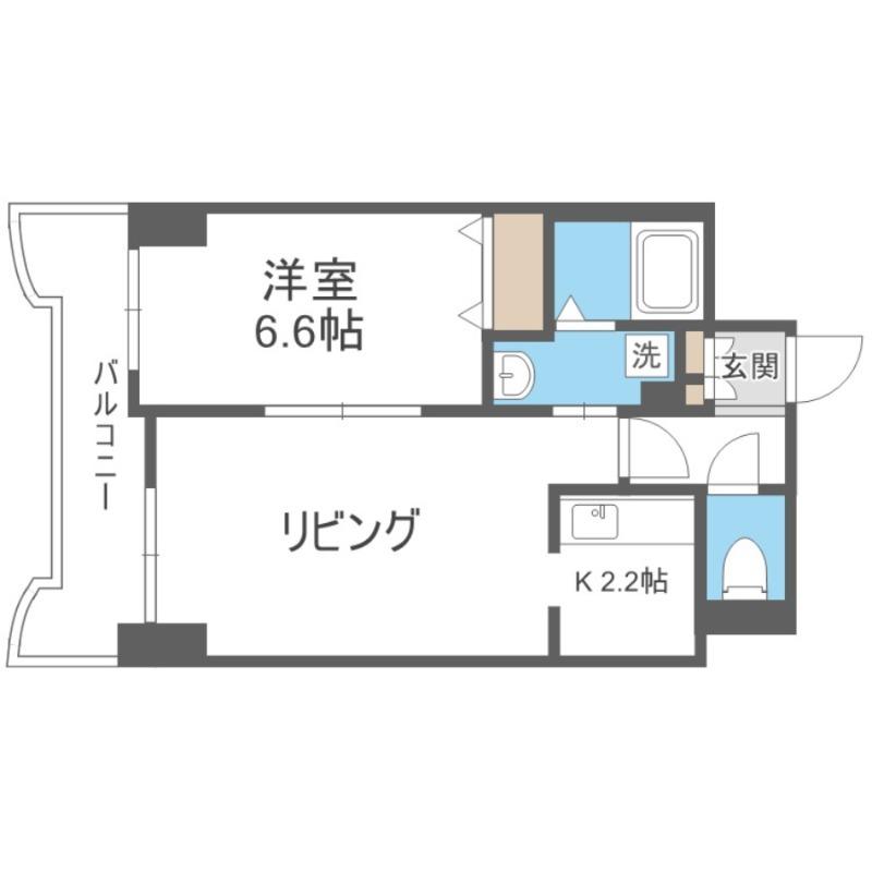 ティアラ月寒中央(1LDK/10階)の間取り写真
