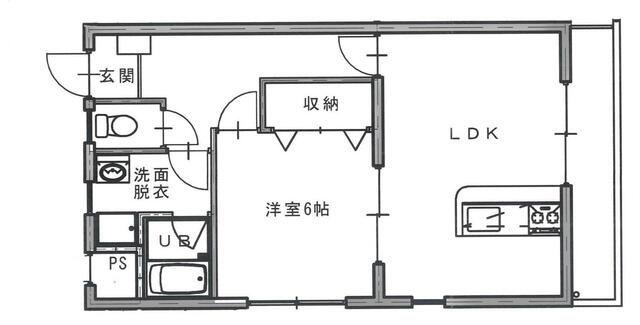 Nフラット(1LDK/1階)の間取り写真