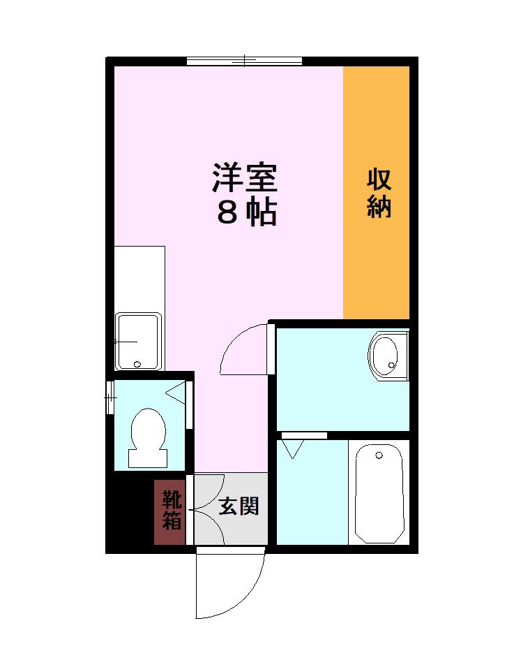 オリーブテラス小山(ワンルーム/2階)の間取り写真