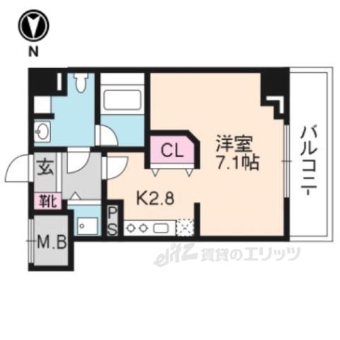 プレコート上鳥羽(1K/5階)の間取り写真