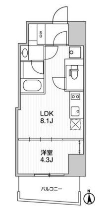 オルタナ文京湯島(1LDK/5階)の間取り写真
