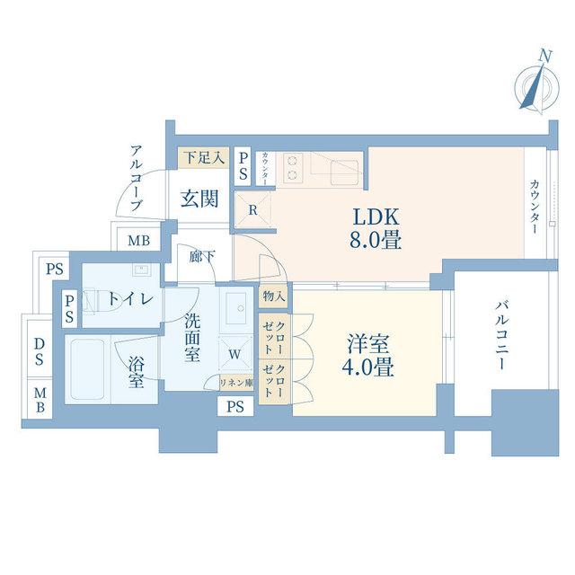 ピアース白金台(1LDK/3階)の間取り写真