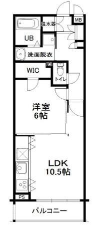 ソレイユ烏山(1LDK/1階)の間取り写真