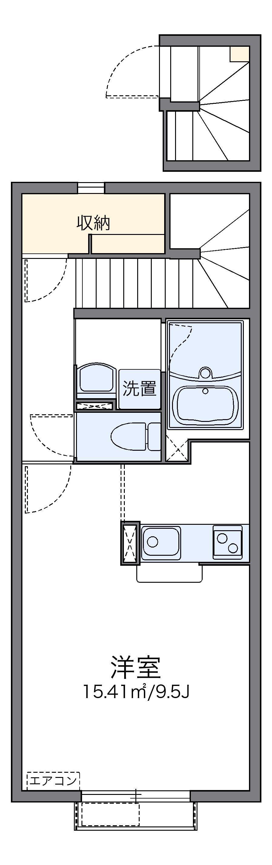 レオネクスト石原B(1K/2階)の間取り写真