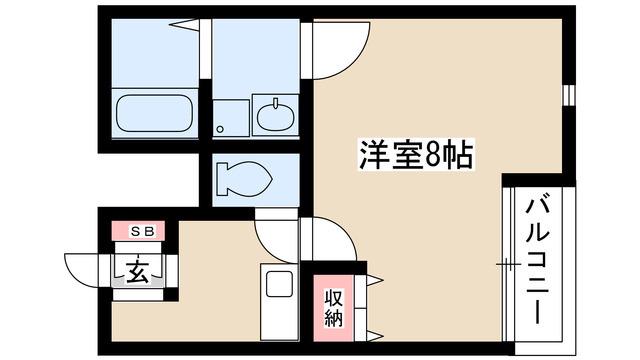クレフラスト東山(1K/2階)の間取り写真