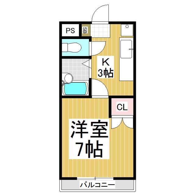 CHARME小野塚(1K/2階)の間取り写真