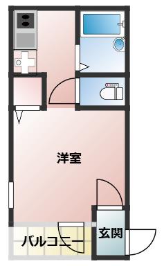 スマイルノアII(ワンルーム/1階)の間取り写真