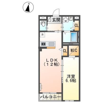 レヴメゾン神山六番館(1LDK/2階)の間取り写真