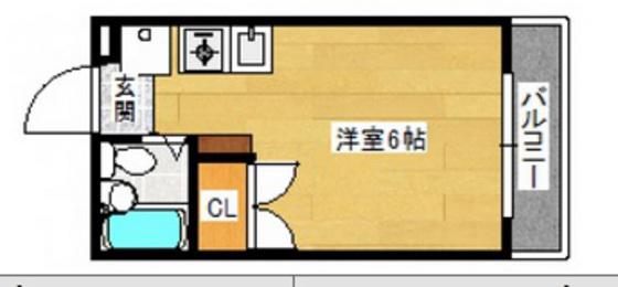 パラドール三筋(ワンルーム/2階)の間取り写真
