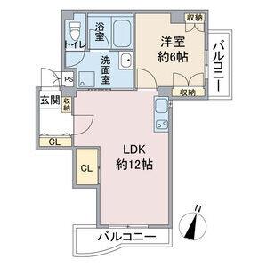 レジデンス池之浦(1LDK/4階)の間取り写真