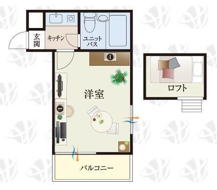 BCASA千葉検見川IIRE-BORN(1K/2階)の間取り写真