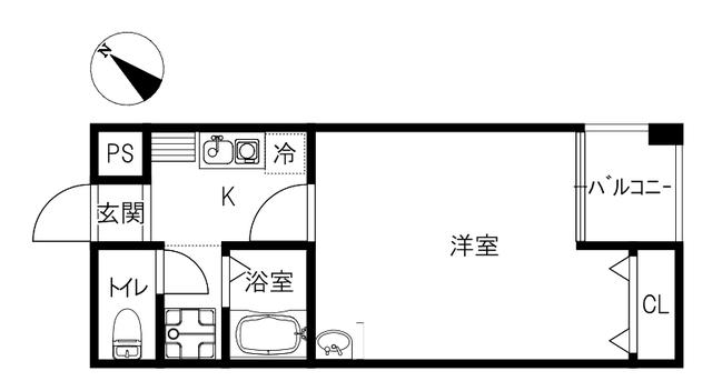 ミレニアムハウス(1K/2階)の間取り写真