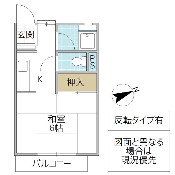 M&K-IV(1K/2階)の間取り写真
