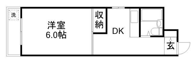 桜堤ハイツ(1DK/3階)の間取り写真
