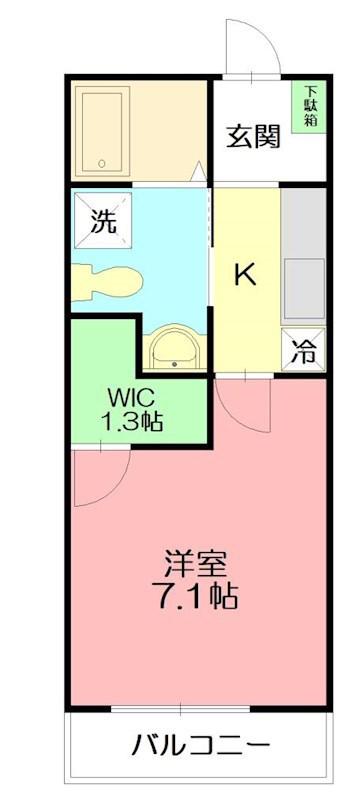 BLUE GRANDE(1K/1階)の間取り写真