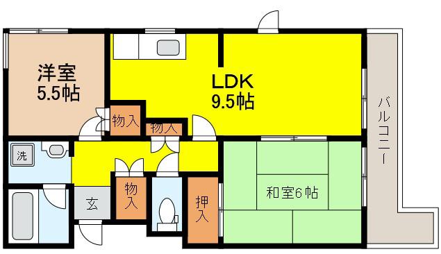 ココハウス(2LDK/1階)の間取り写真