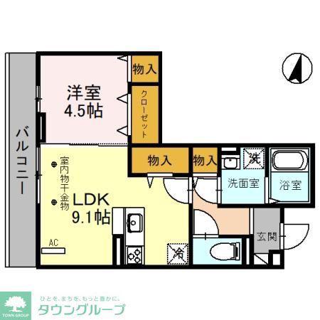 コリーヌヴェール日進(1LDK/2階)の間取り写真